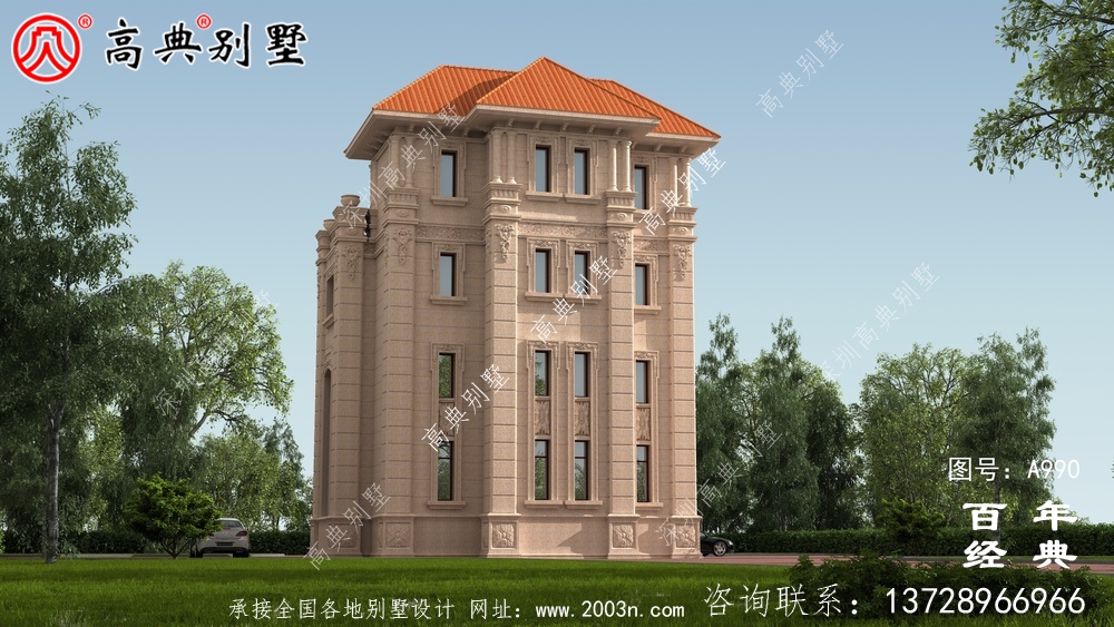 歐式四層復式豪華別墅設計整套工程圖紙_四層別墅設計圖紙