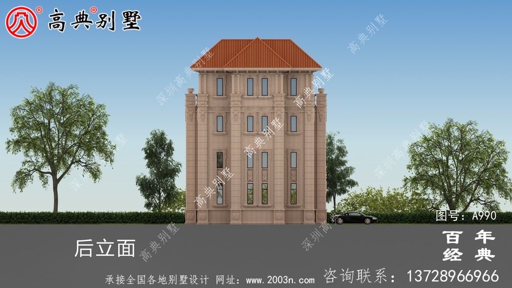 歐式四層復式豪華別墅設計整套工程圖紙_四層別墅設計圖紙
