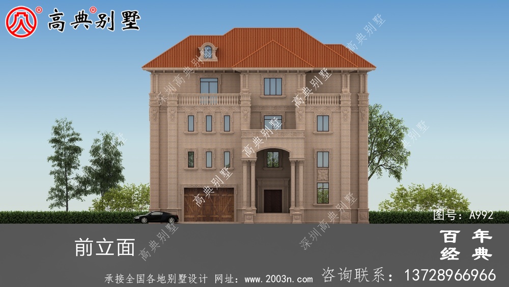 歐式四層別墅全套設計圖紙施工圖_四層別墅設計圖