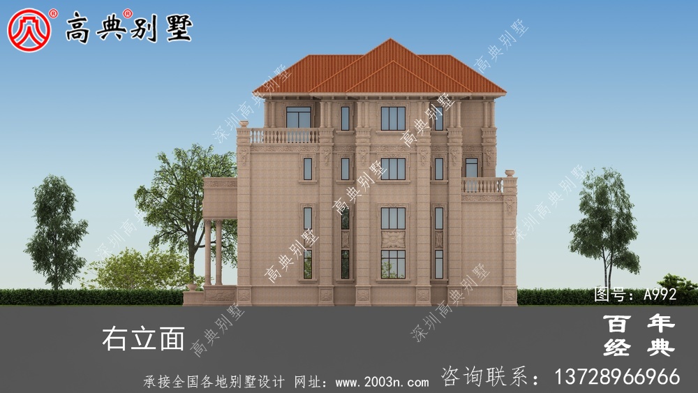 歐式四層別墅全套設計圖紙施工圖_四層別墅設計圖