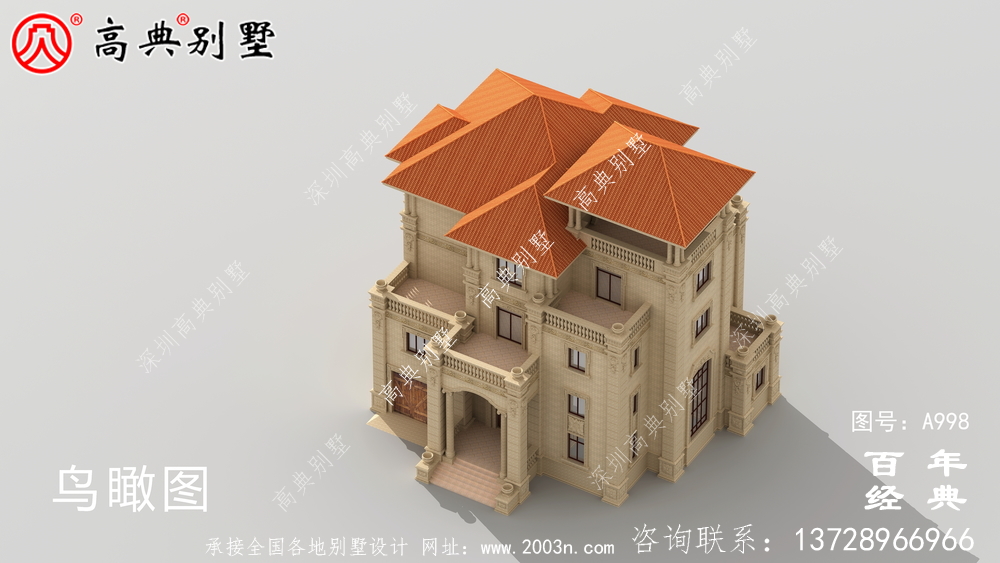 豪華歐式四層復式別墅設計圖紙_四層別墅外觀效果圖