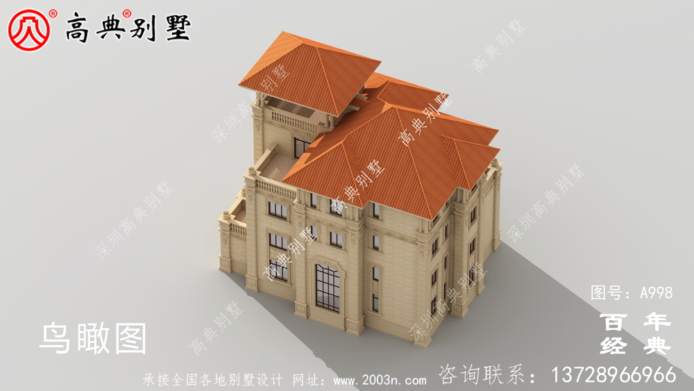 豪華歐式四層復式別墅設計圖紙_四層別墅外觀效果圖