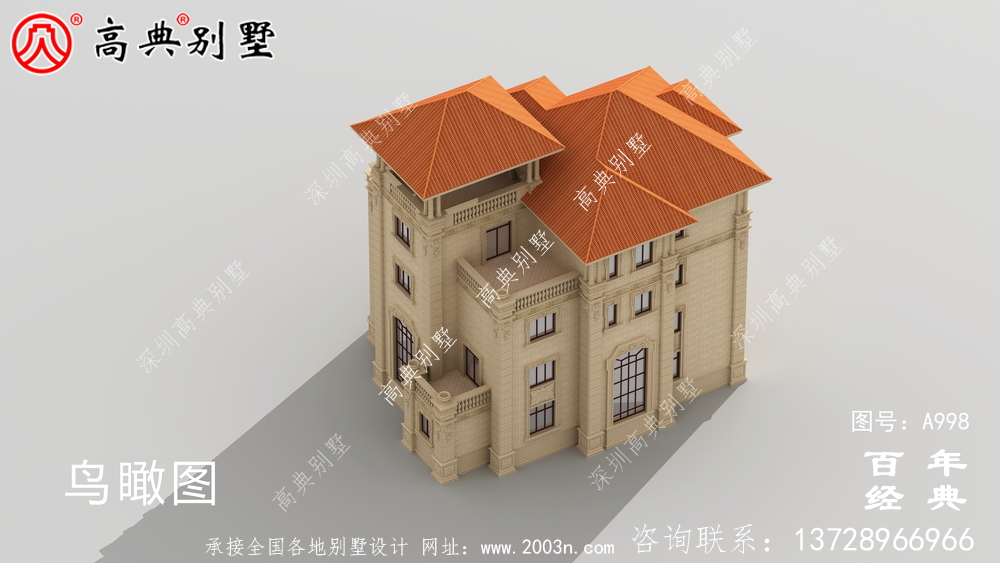豪華歐式四層復式別墅設計圖紙_四層別墅外觀效果圖