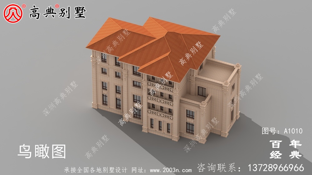 復式四層歐式別墅設計圖紙及外觀效果圖_四層別墅設計圖