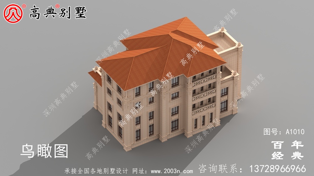復式四層歐式別墅設計圖紙及外觀效果圖_四層別墅設計圖