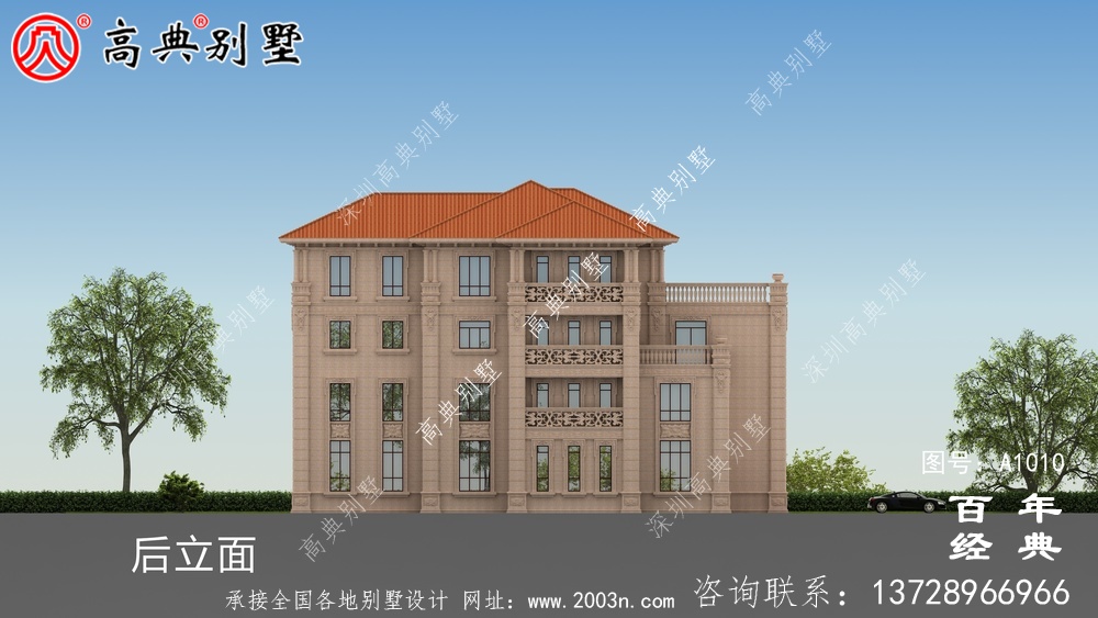 復式四層歐式別墅設計圖紙及外觀效果圖_四層別墅設計圖