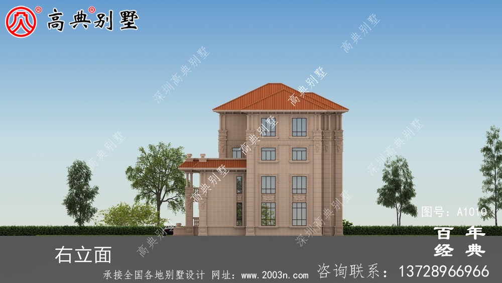 復式四層歐式別墅設計圖紙及外觀效果圖_四層別墅設計圖