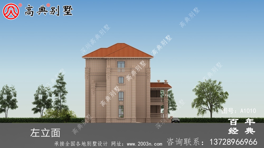 復式四層歐式別墅設計圖紙及外觀效果圖_四層別墅設計圖