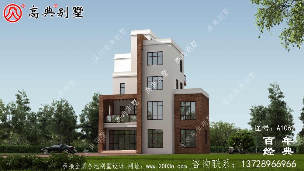 五層現(xiàn)代風(fēng)格別墅設(shè)計圖紙及效果圖_五層別墅外觀設(shè)計圖紙