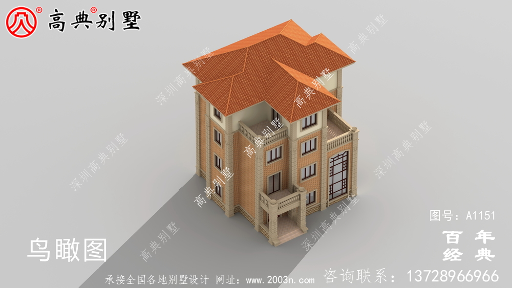 典雅復式四層歐式別墅外觀設計效果圖_鄉村四層別墅設計圖紙