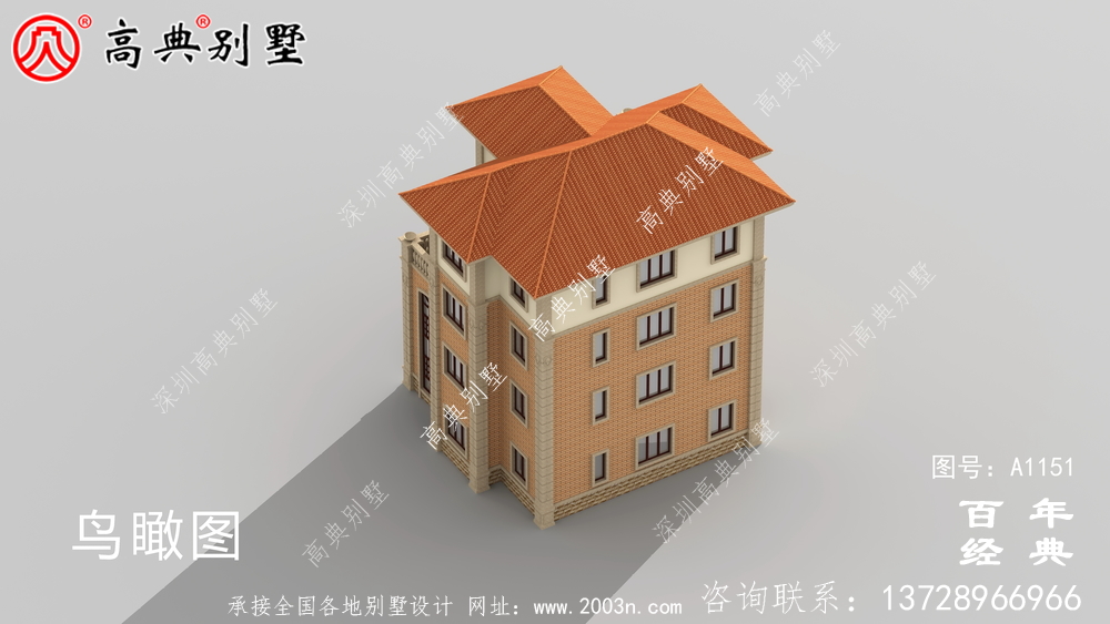 典雅復式四層歐式別墅外觀設計效果圖_鄉村四層別墅設計圖紙
