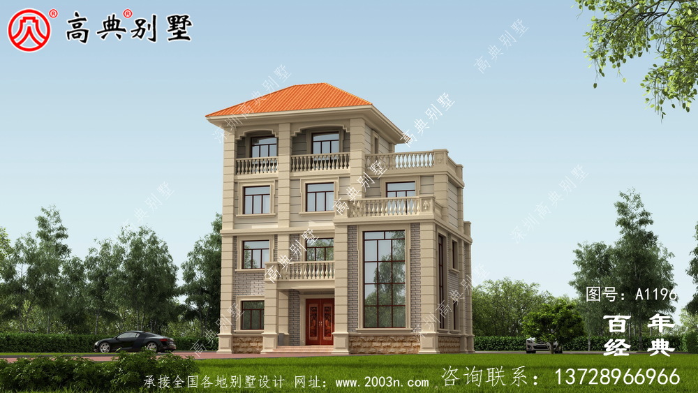 新農村復式四層別墅帶露臺設計圖紙__新農村別墅戶型圖設計