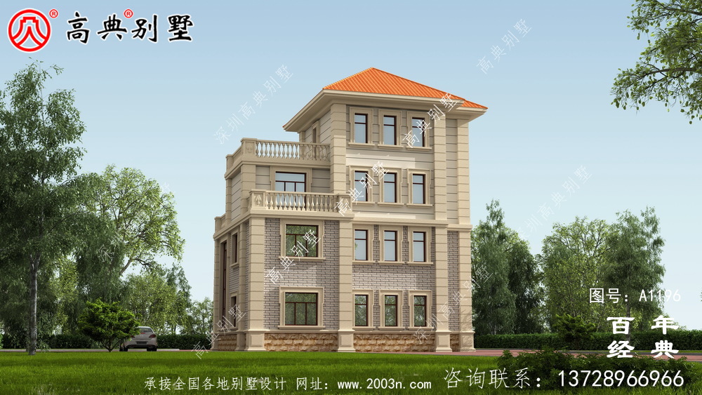 新農村復式四層別墅帶露臺設計圖紙__新農村別墅戶型圖設計