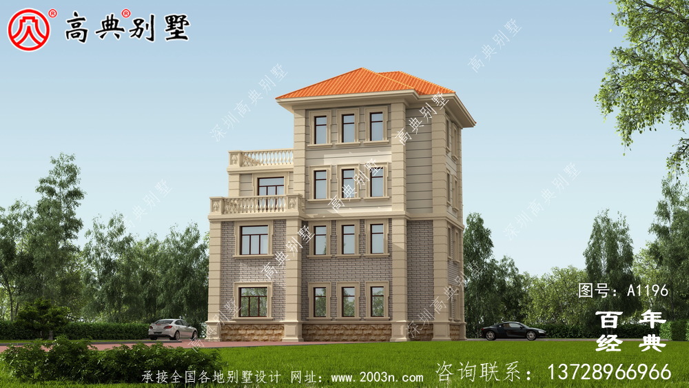 新農村復式四層別墅帶露臺設計圖紙__新農村別墅戶型圖設計