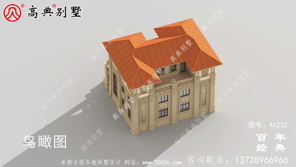 氣派復式三層歐式雙拼別墅設計工程圖紙_鄉村雙拼別墅自建房設計圖