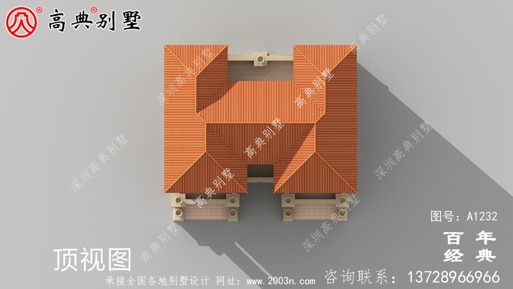 氣派復式三層歐式雙拼別墅設計工程圖紙_鄉村雙拼別墅自建房設計圖