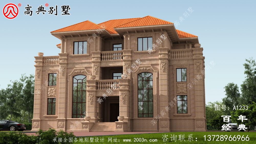 豪華三層復式雙拼大別墅設計工程圖紙_鄉村雙拼別墅自建房設計圖