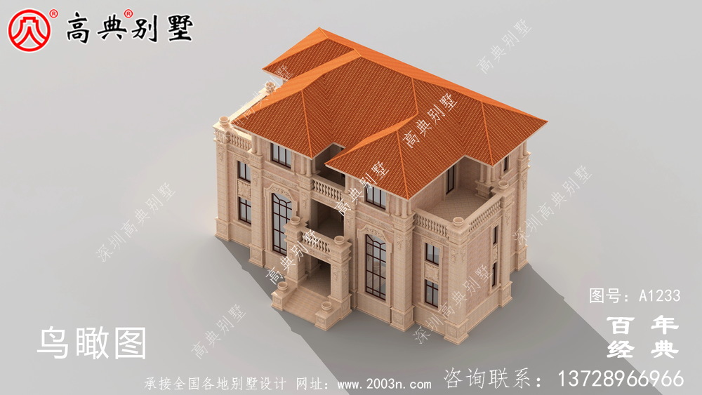 豪華三層復式雙拼大別墅設計工程圖紙_鄉村雙拼別墅自建房設計圖