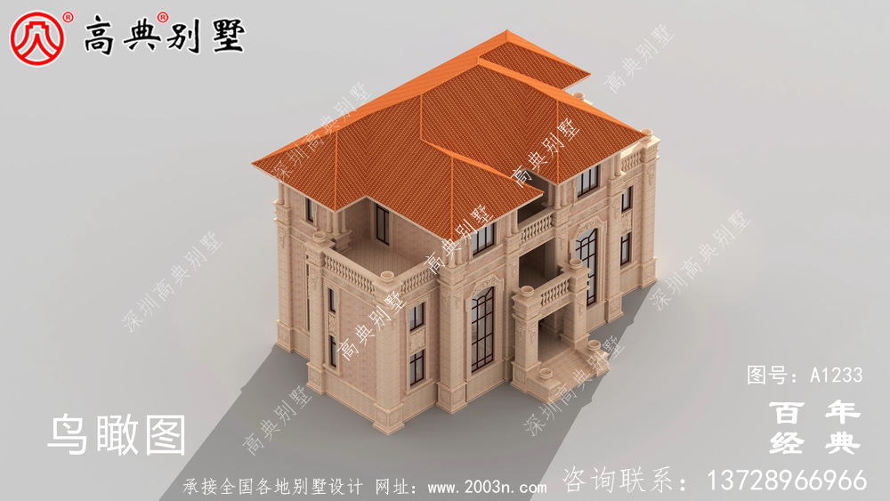 豪華三層復式雙拼大別墅設計工程圖紙_鄉村雙拼別墅自建房設計圖