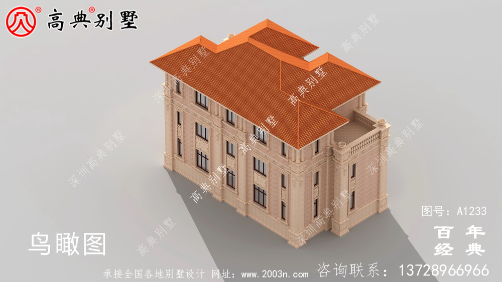 豪華三層復式雙拼大別墅設計工程圖紙_鄉村雙拼別墅自建房設計圖