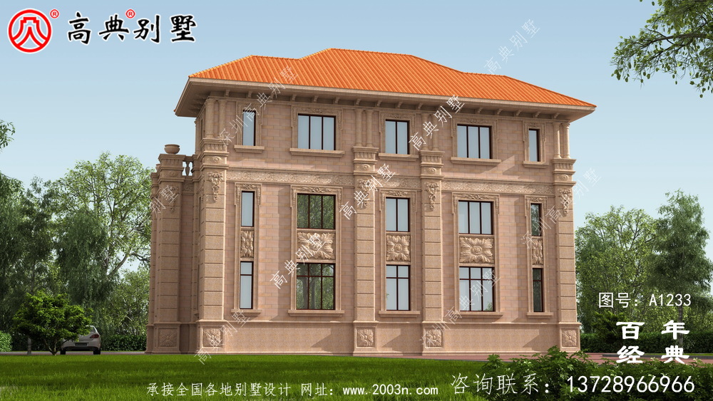 豪華三層復式雙拼大別墅設計工程圖紙_鄉村雙拼別墅自建房設計圖