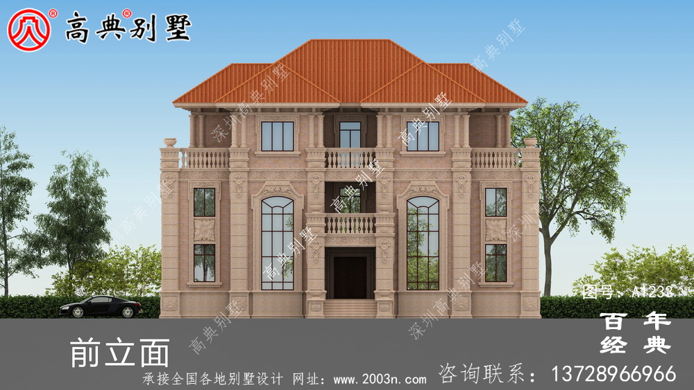 豪華三層復式雙拼大別墅設計工程圖紙_鄉村雙拼別墅自建房設計圖