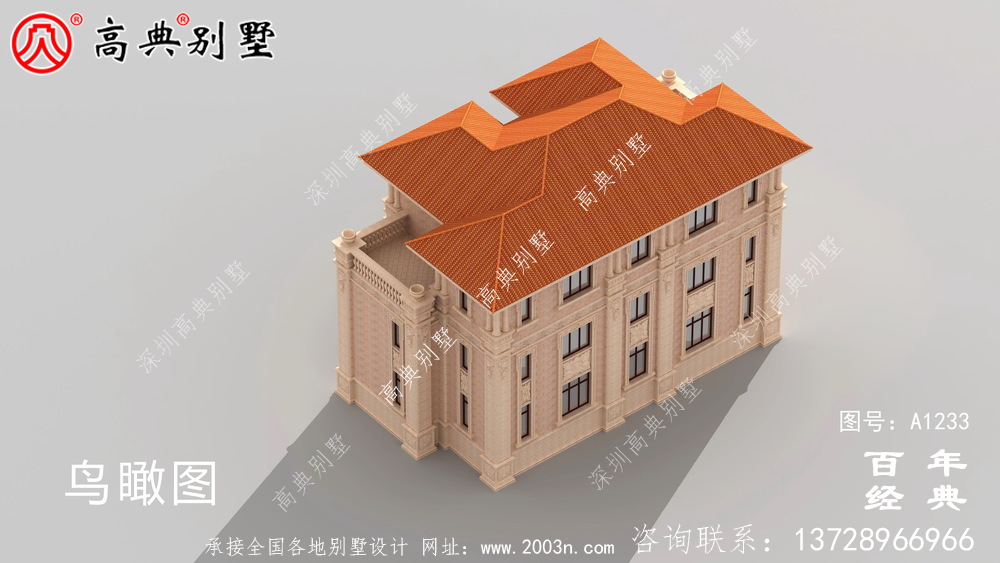 豪華三層復式雙拼大別墅設計工程圖紙_鄉村雙拼別墅自建房設計圖