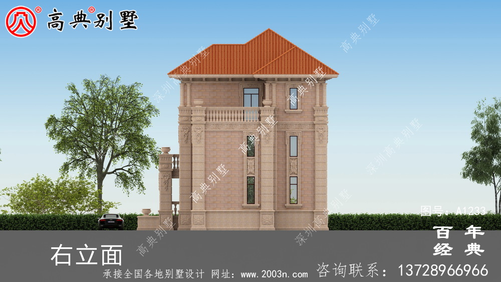 豪華三層復式雙拼大別墅設計工程圖紙_鄉村雙拼別墅自建房設計圖