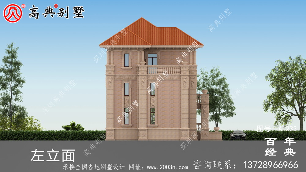 豪華三層復式雙拼大別墅設計工程圖紙_鄉村雙拼別墅自建房設計圖