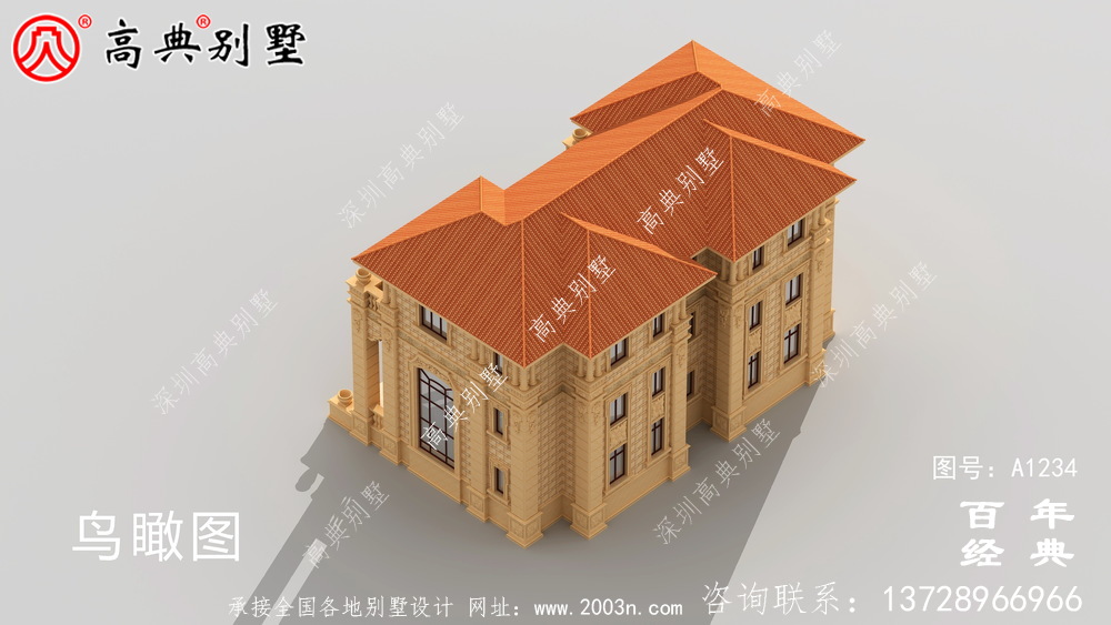 大氣三層歐式雙拼別墅設計工程圖紙_鄉村雙拼別墅自建房設計圖
