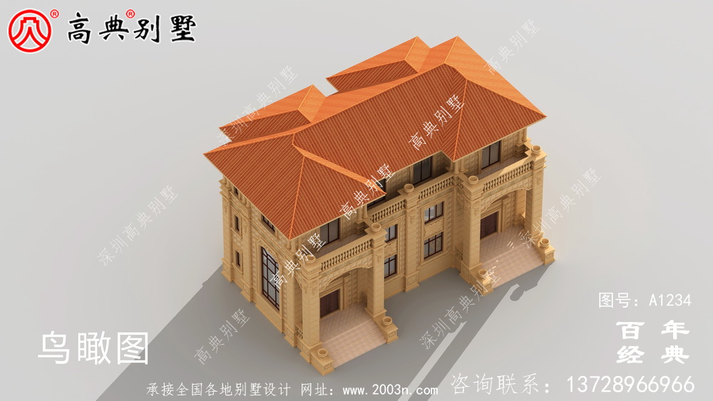 大氣三層歐式雙拼別墅設計工程圖紙_鄉村雙拼別墅自建房設計圖