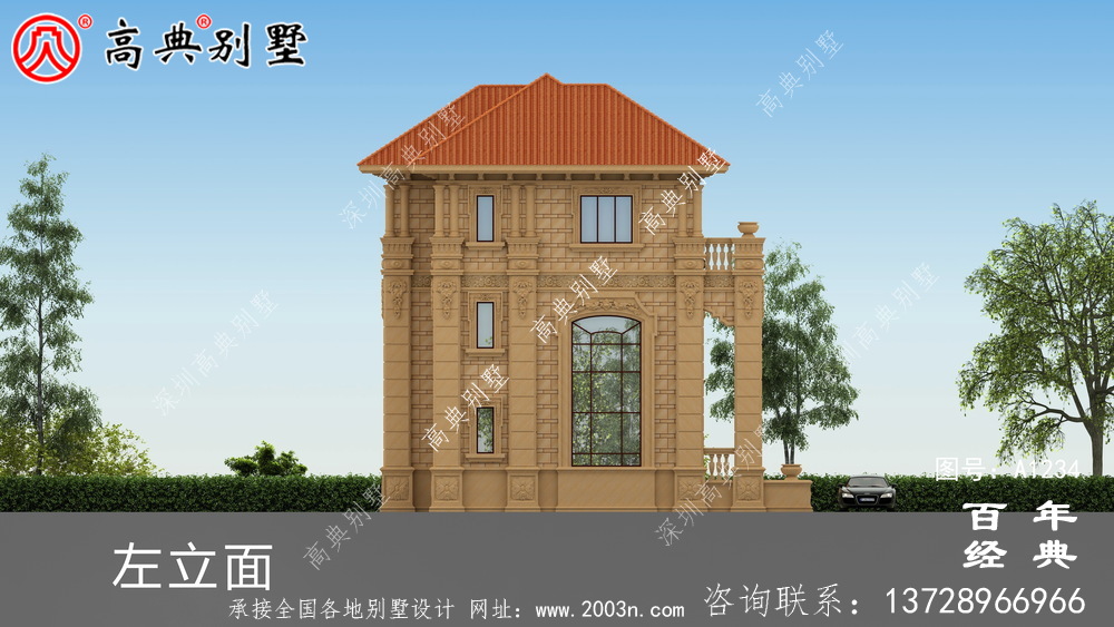 大氣三層歐式雙拼別墅設計工程圖紙_鄉村雙拼別墅自建房設計圖