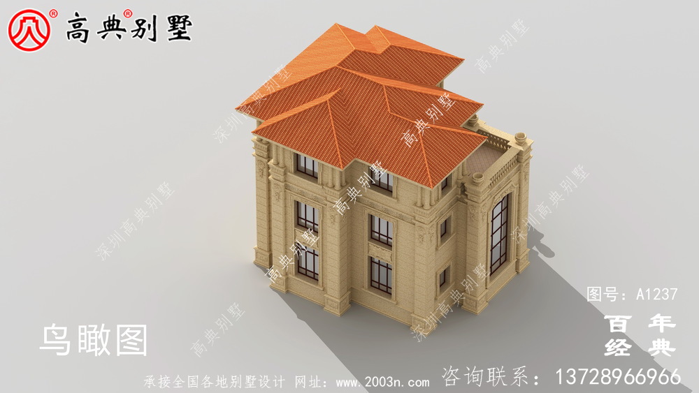 高大歐式三層別墅設(shè)計工程圖紙_農(nóng)村三層別墅設(shè)計圖