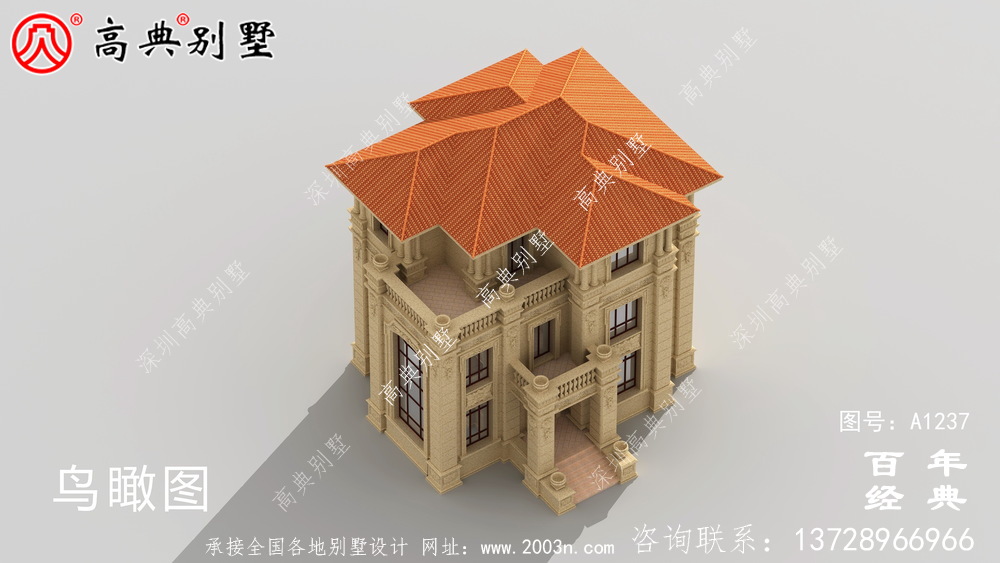 高大歐式三層別墅設(shè)計工程圖紙_農(nóng)村三層別墅設(shè)計圖