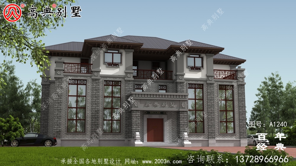 新中式三層雙拼別墅設計工程圖紙及設計效果圖_別墅設計圖紙 新中式三層雙拼別墅設計工程圖紙及設計效果圖_別墅設計圖紙