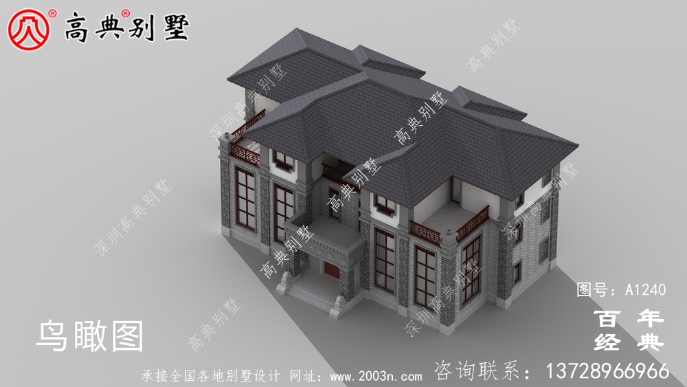 新中式三層雙拼別墅設計工程圖紙及設計效果圖_別墅設計圖紙