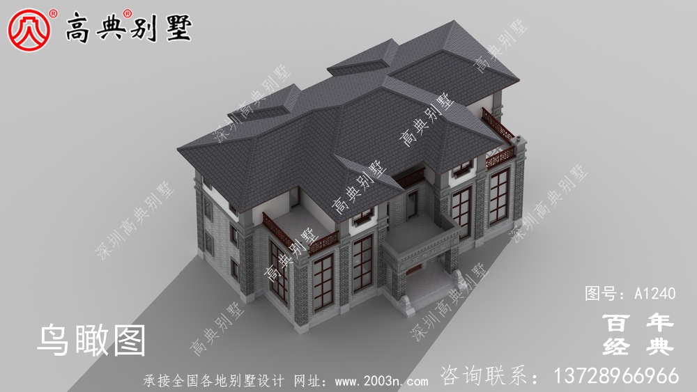 新中式三層雙拼別墅設計工程圖紙及設計效果圖_別墅設計圖紙