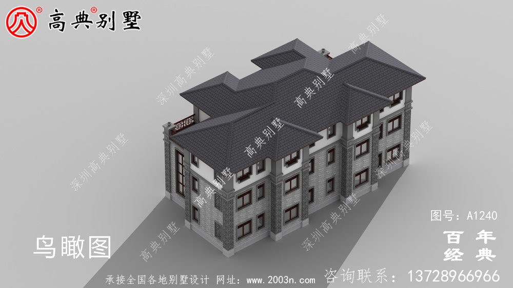 新中式三層雙拼別墅設計工程圖紙及設計效果圖_別墅設計圖紙