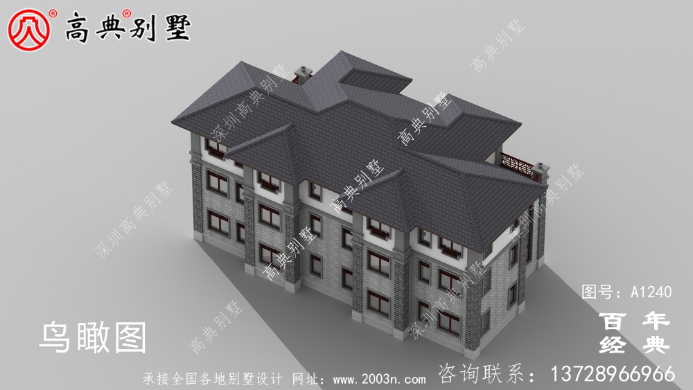 新中式三層雙拼別墅設計工程圖紙及設計效果圖_別墅設計圖紙