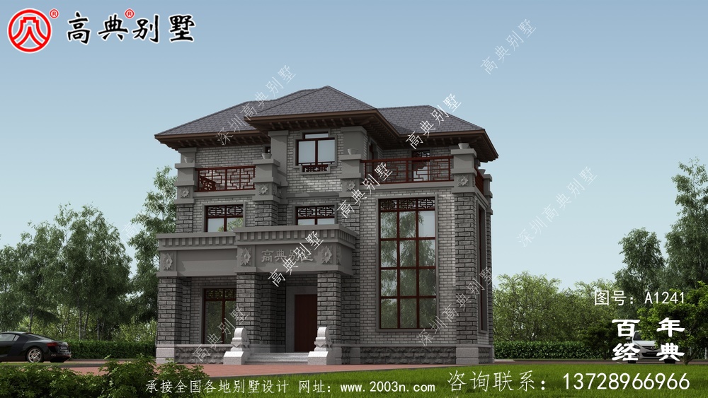 新中式三層歐式復式大別墅設計工程圖紙及設計效果圖_別墅設計圖紙 新中式三層歐式復式大別墅設計工程圖紙及設計效果圖_別墅設計圖紙