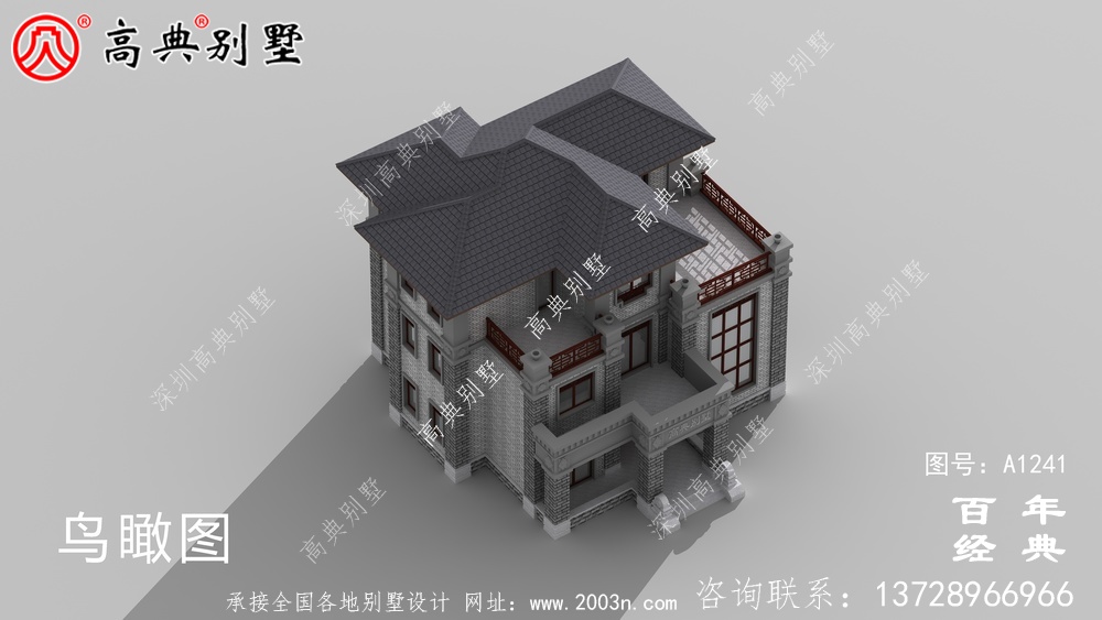 新中式三層歐式復式大別墅設計工程圖紙及設計效果圖_別墅設計圖紙