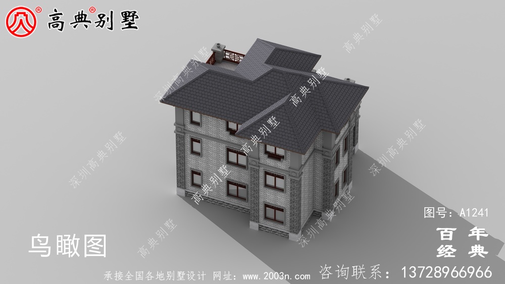 新中式三層歐式復式大別墅設計工程圖紙及設計效果圖_別墅設計圖紙