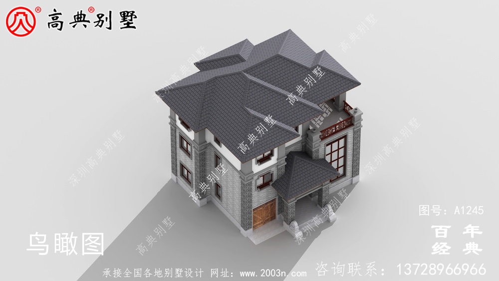 新中式農村帶車庫三層別墅施工圖設計_農村三層別墅設計圖紙