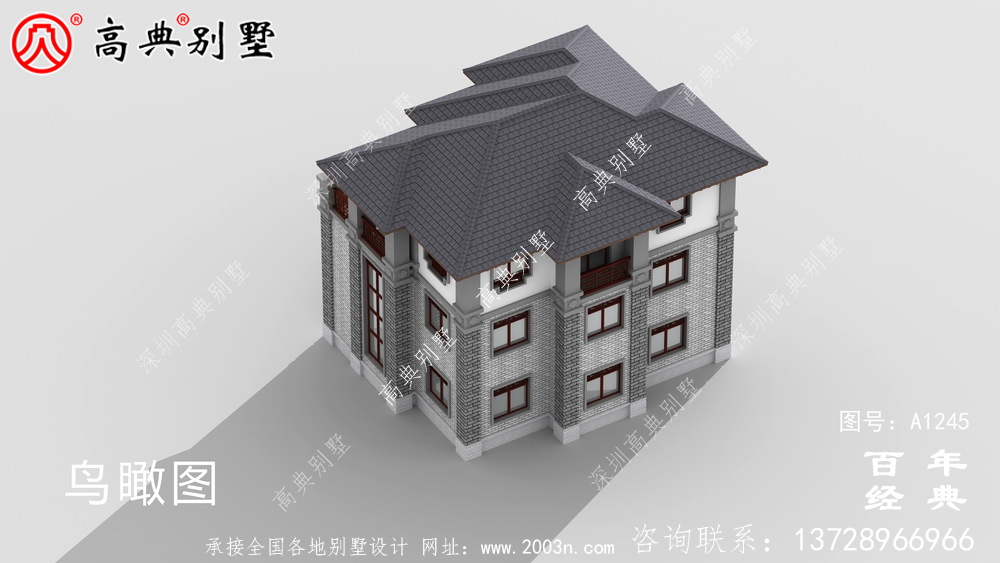新中式農村帶車庫三層別墅施工圖設計_農村三層別墅設計圖紙