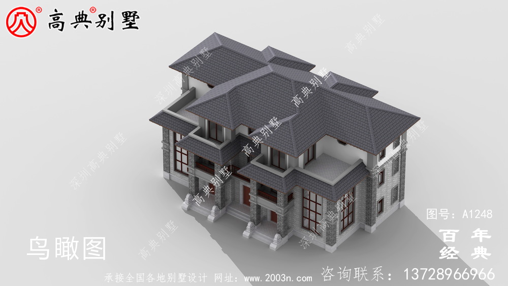 復(fù)式雙拼三層新中式別墅外觀設(shè)計(jì)效果圖_農(nóng)村三層別墅設(shè)計(jì)圖紙