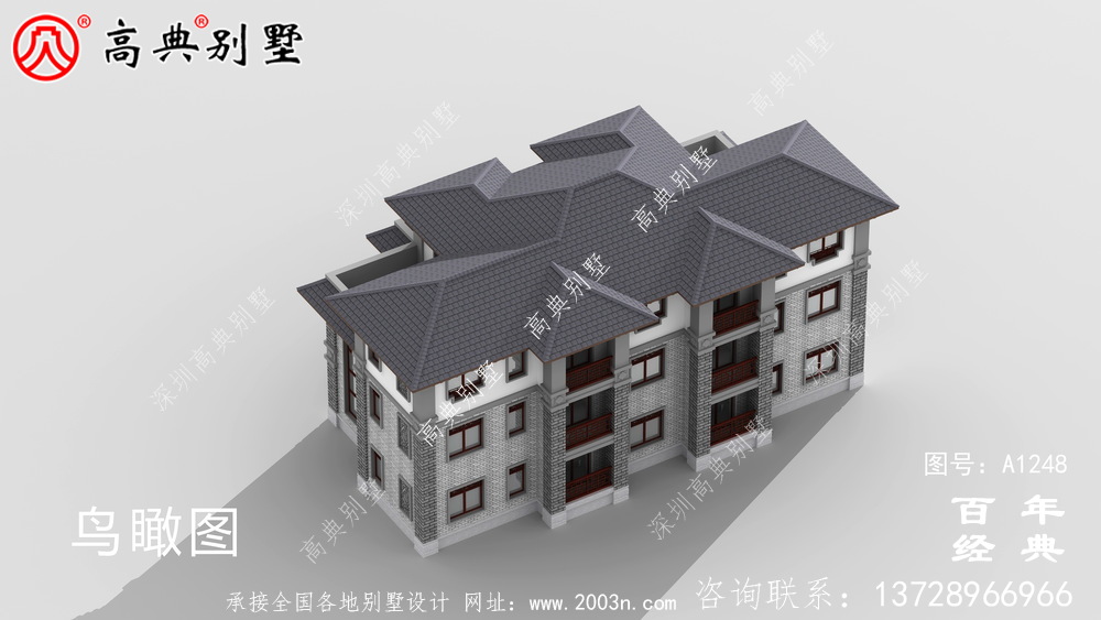 復(fù)式雙拼三層新中式別墅外觀設(shè)計(jì)效果圖_農(nóng)村三層別墅設(shè)計(jì)圖紙