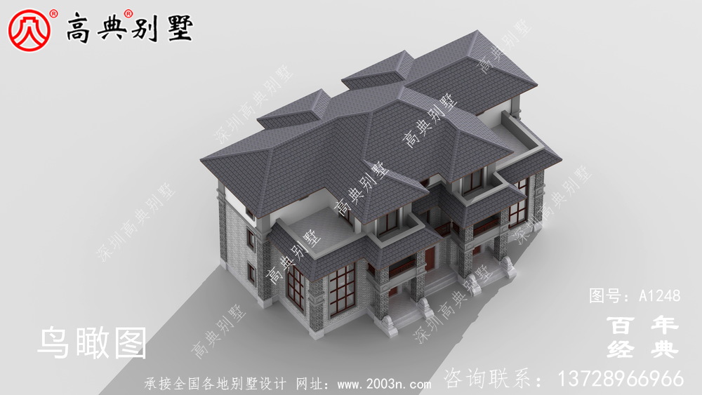 復(fù)式雙拼三層新中式別墅外觀設(shè)計(jì)效果圖_農(nóng)村三層別墅設(shè)計(jì)圖紙