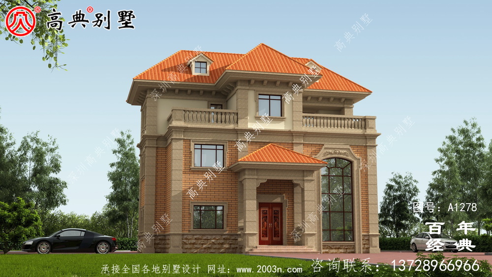 復式三層歐式小別墅效果圖及施工圖_新農村別墅戶型圖設計 復式三層歐式小別墅效果圖及施工圖_新農村別墅戶型圖設計