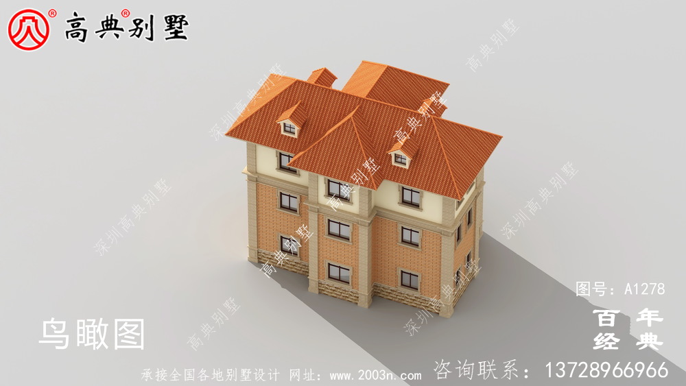 復式三層歐式小別墅效果圖及施工圖_新農村別墅戶型圖設計