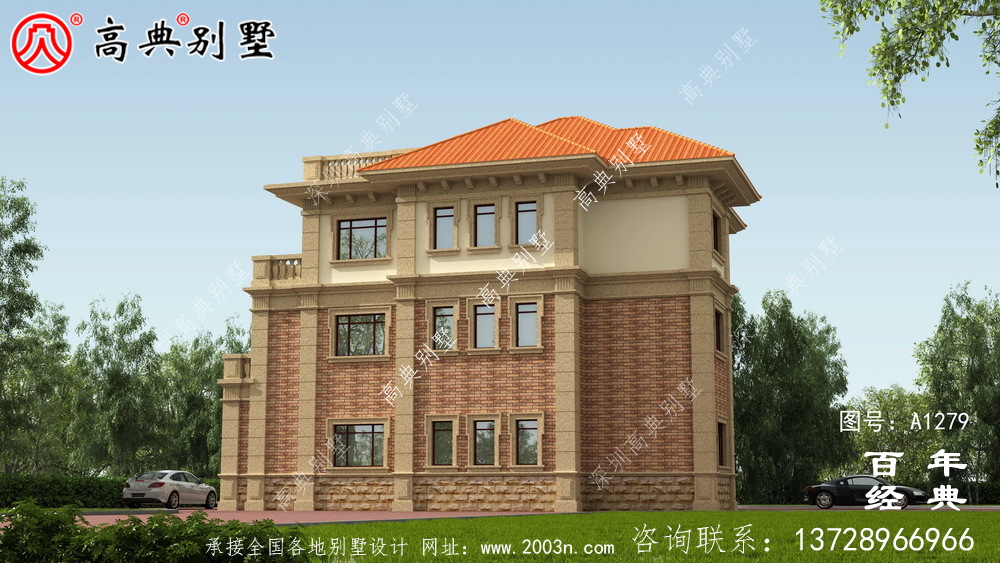 歐式復(fù)式三層別墅外觀設(shè)計圖紙_新農(nóng)村別墅戶型圖設(shè)計